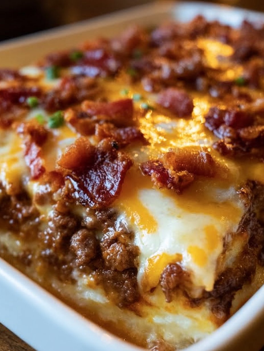Low-Carb Bacon Cheeseburger Casserole