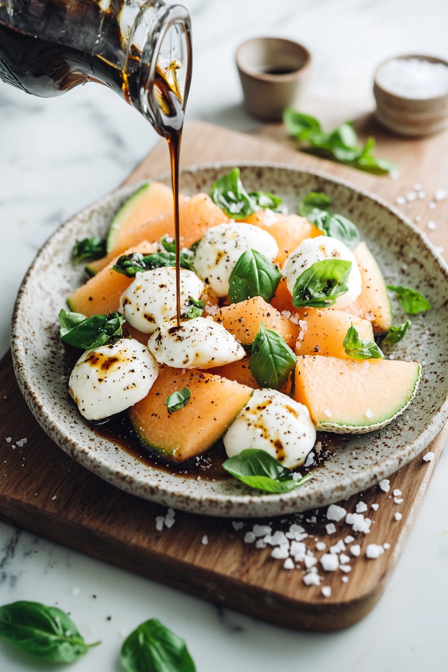 Cantaloupe-Mozzarella-Salat
