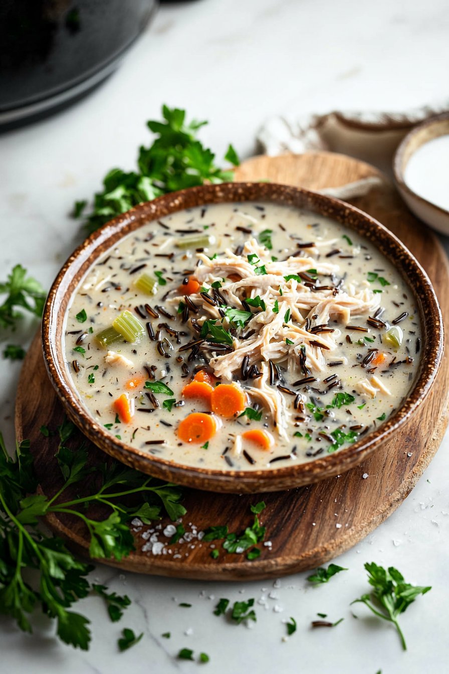 Slow Cooker Chicken and Wild Rice Soup