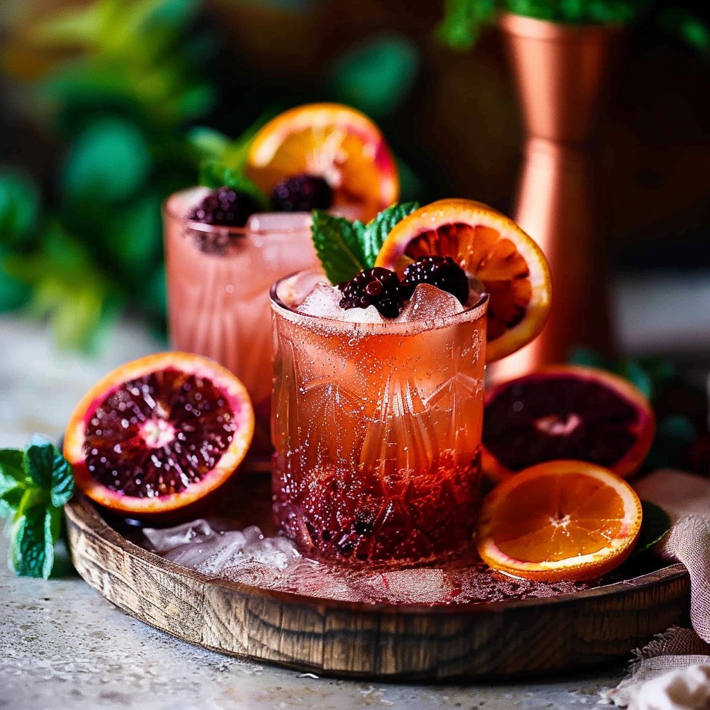Blood Orange Blackberry Sparkler Mocktail