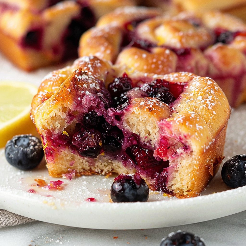 Mini Individual Blueberry Lemon Sweet Focaccias