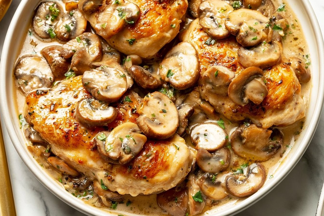 Chicken Recipe with Garlic and Mushrooms 2 Easy Chicken with Garlic and Sauteed Mushrooms