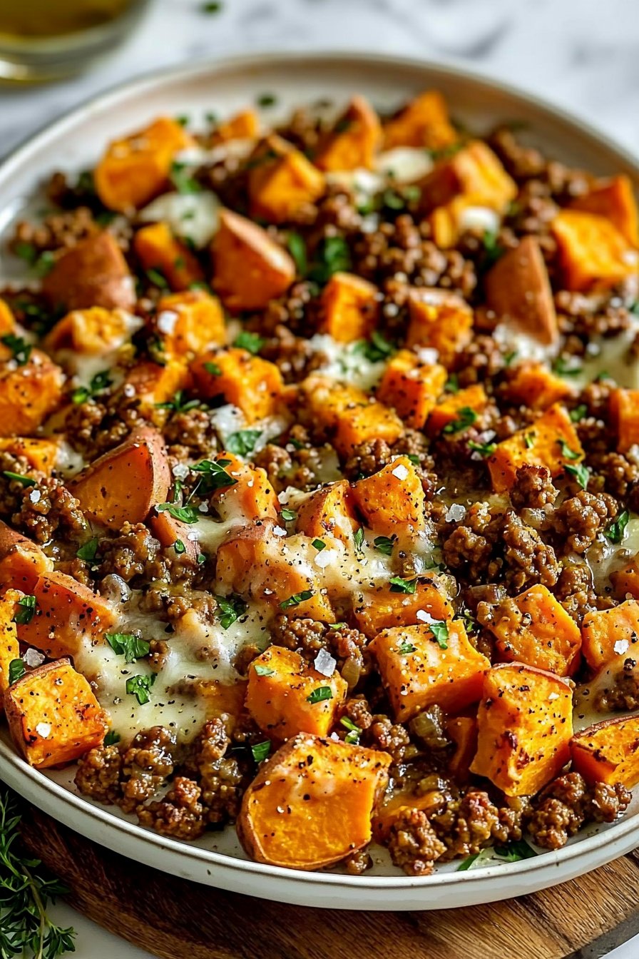 Ground Turkey Sweet Potato Bake