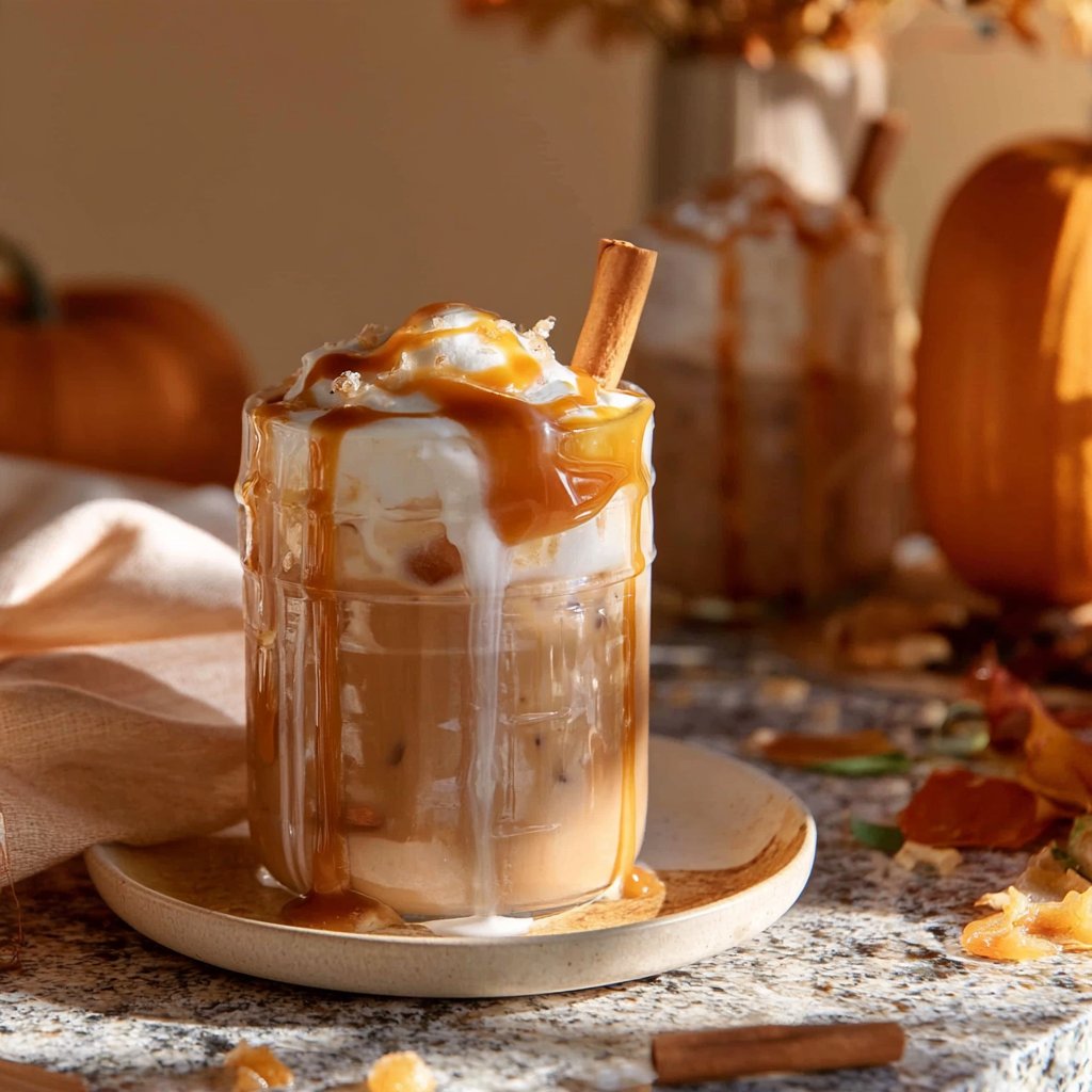 Iced Chai Tea Latte with Salted Caramel Foam