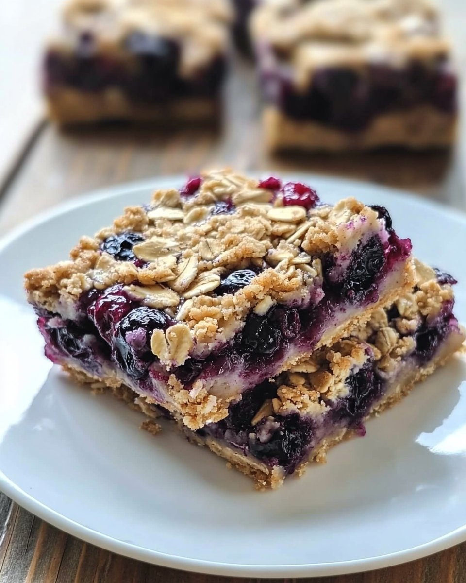Skinny Banana Blueberry Oatmeal Crumble Bars