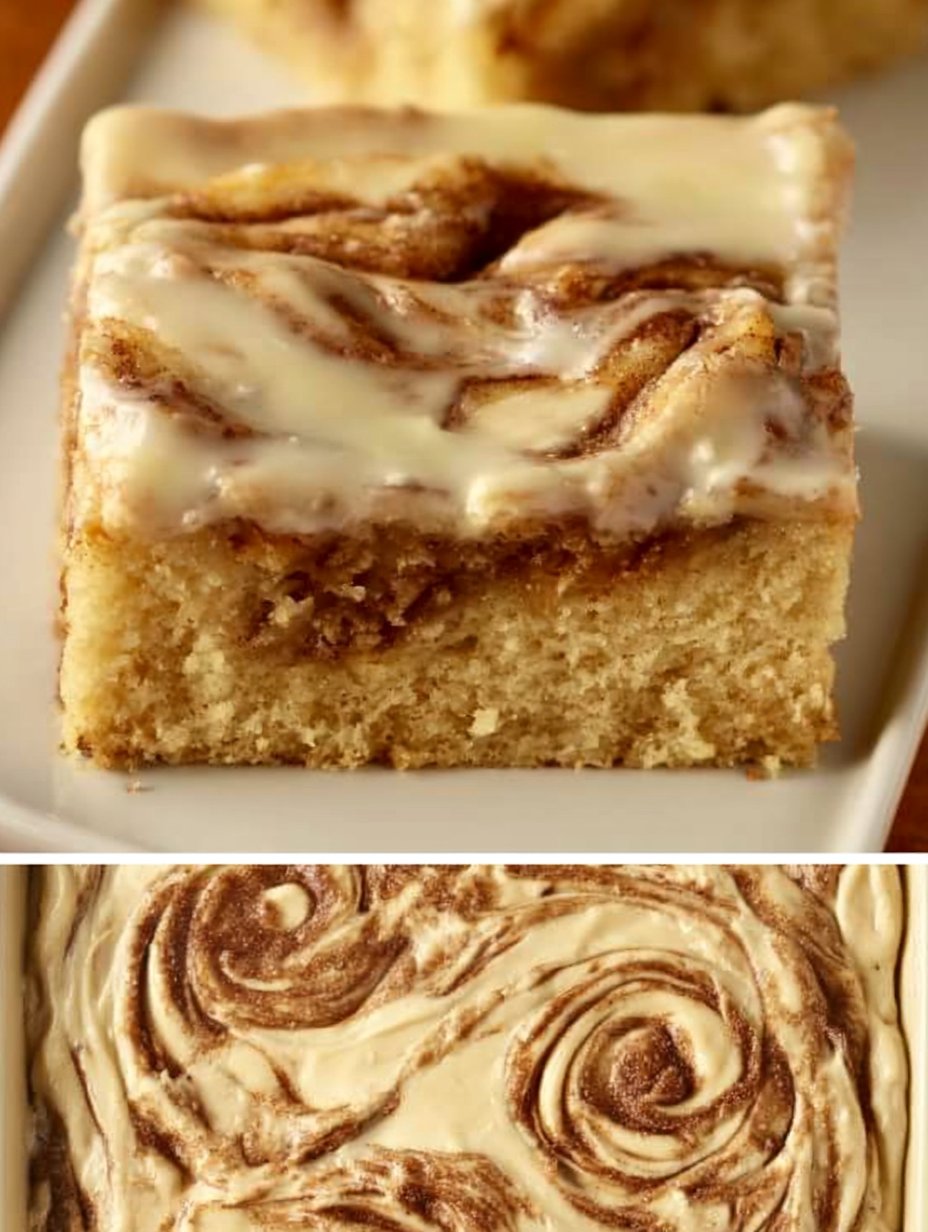 Homemade cinnamon roll cake