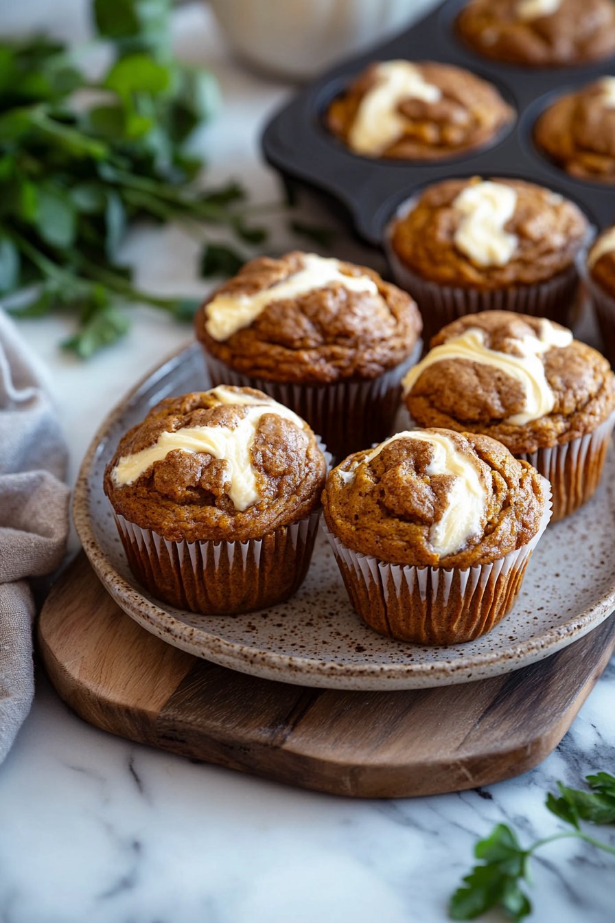 Pumpkin Cream Cheese Swirl Muffins