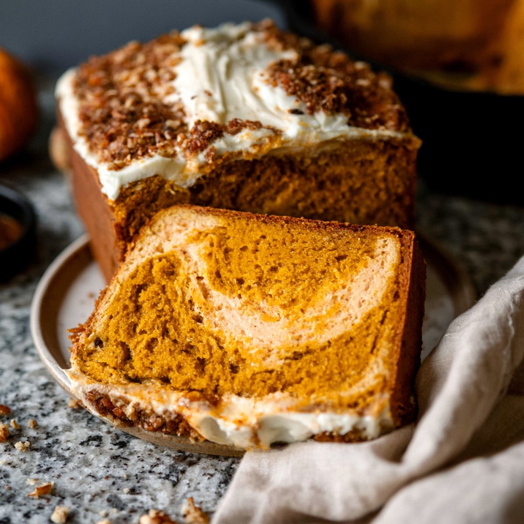 Starbucks-Style Pumpkin Cream Cheese Swirl Bread