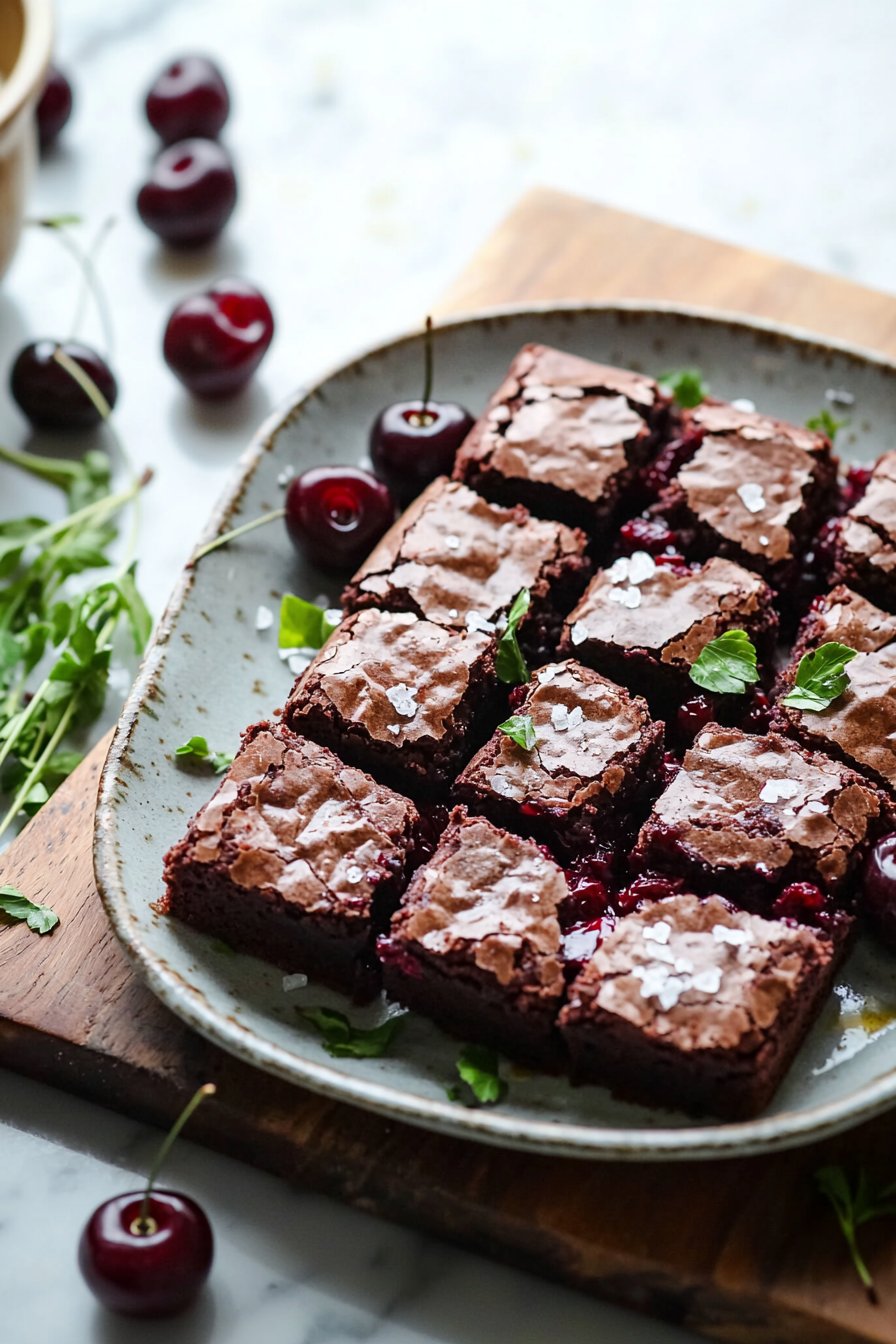 Roasted Cherry Brownies