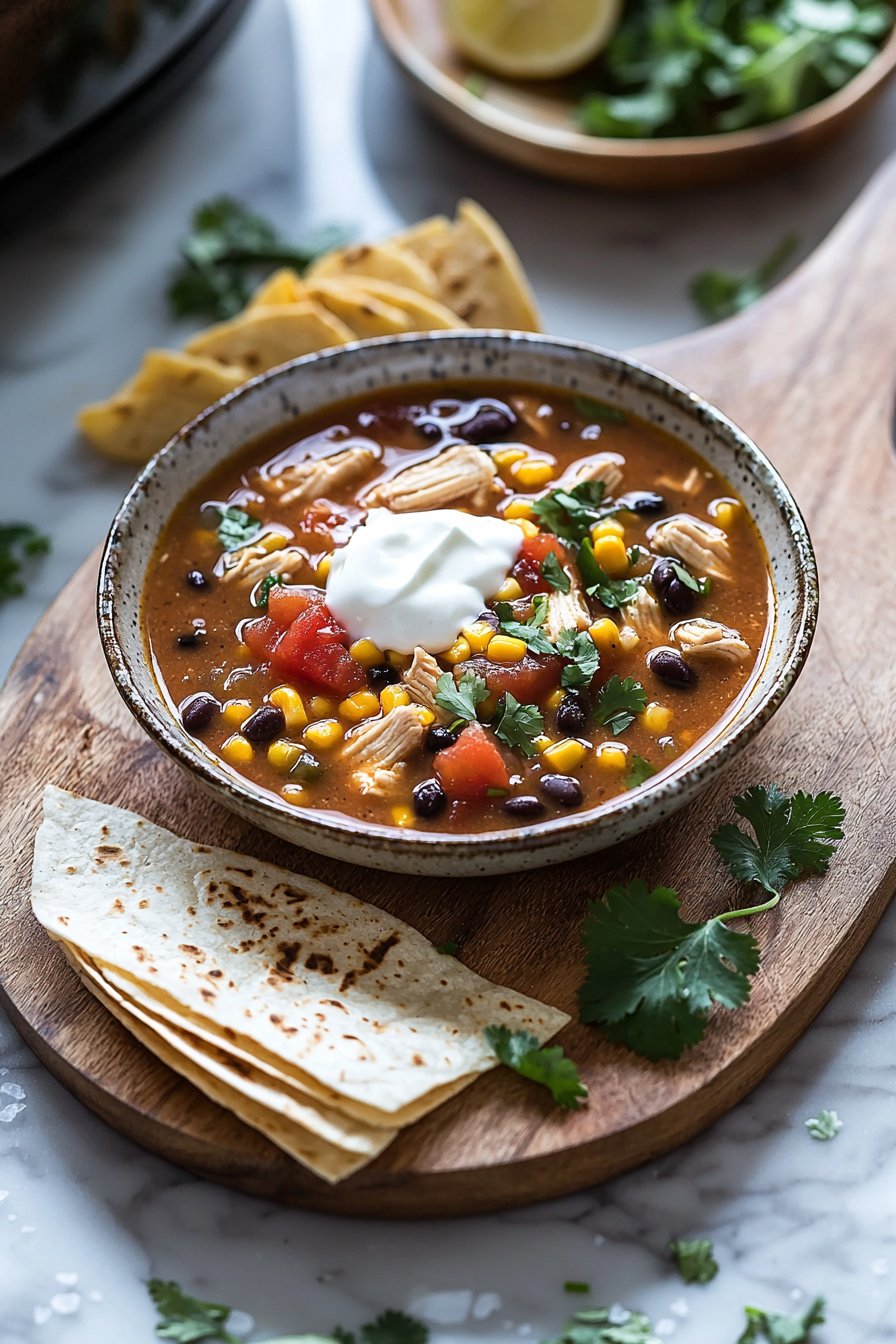 Slow Cooker Chicken Tortilla Soup
