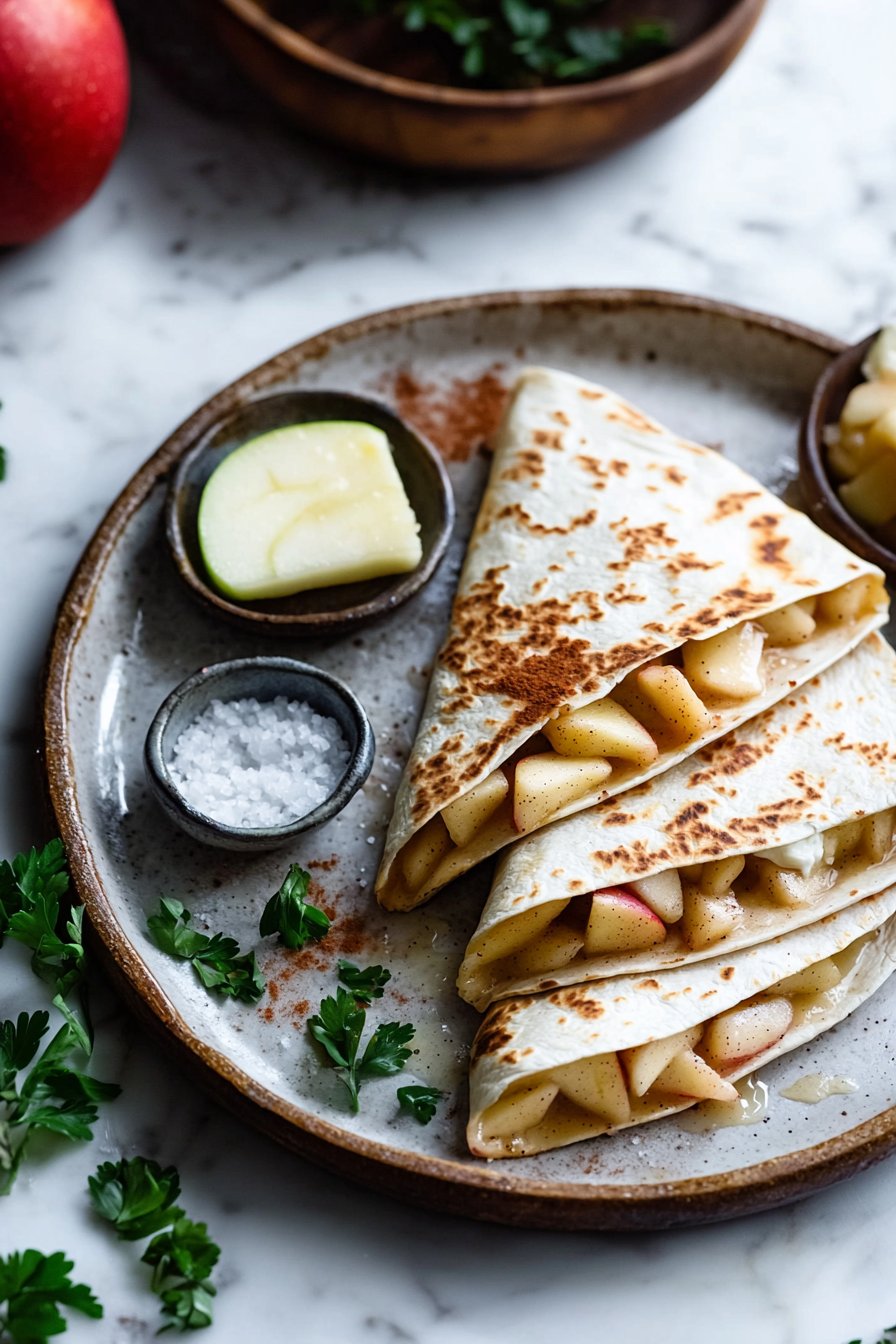 Apfel-Käsekuchen-Frühstück-Quesadillas