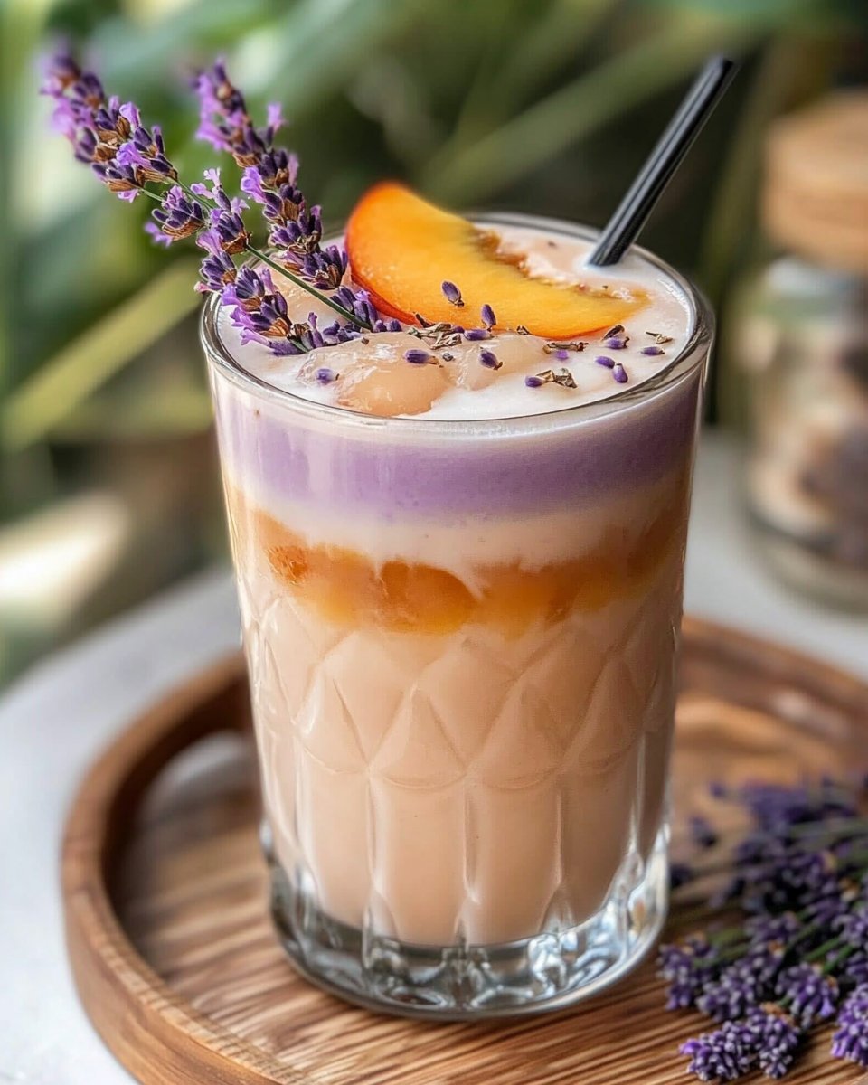 Lavender Peach Iced Latte