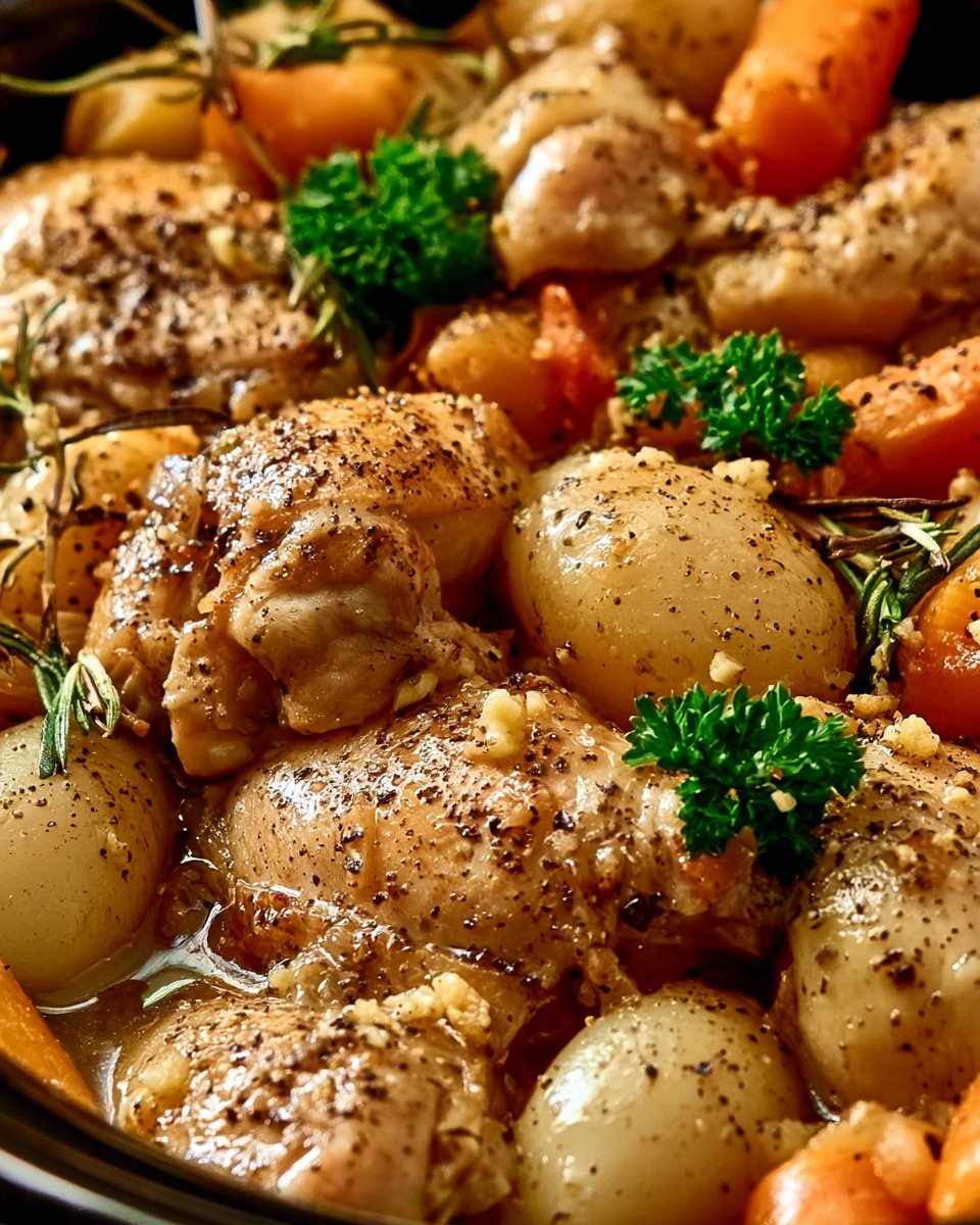 Crockpot Garlic Herb Chicken