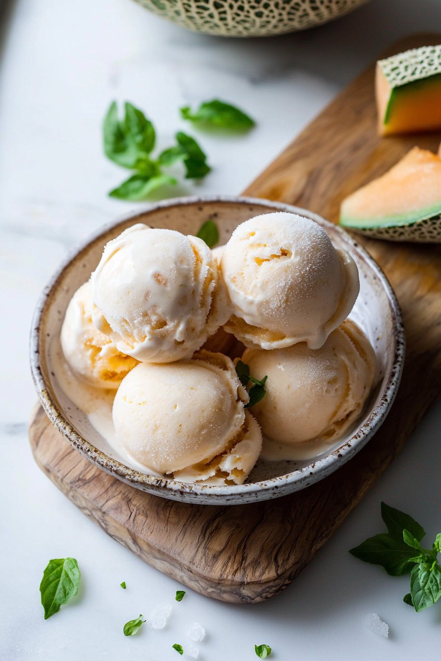 Sea Salt Cantaloupe Ice Cream