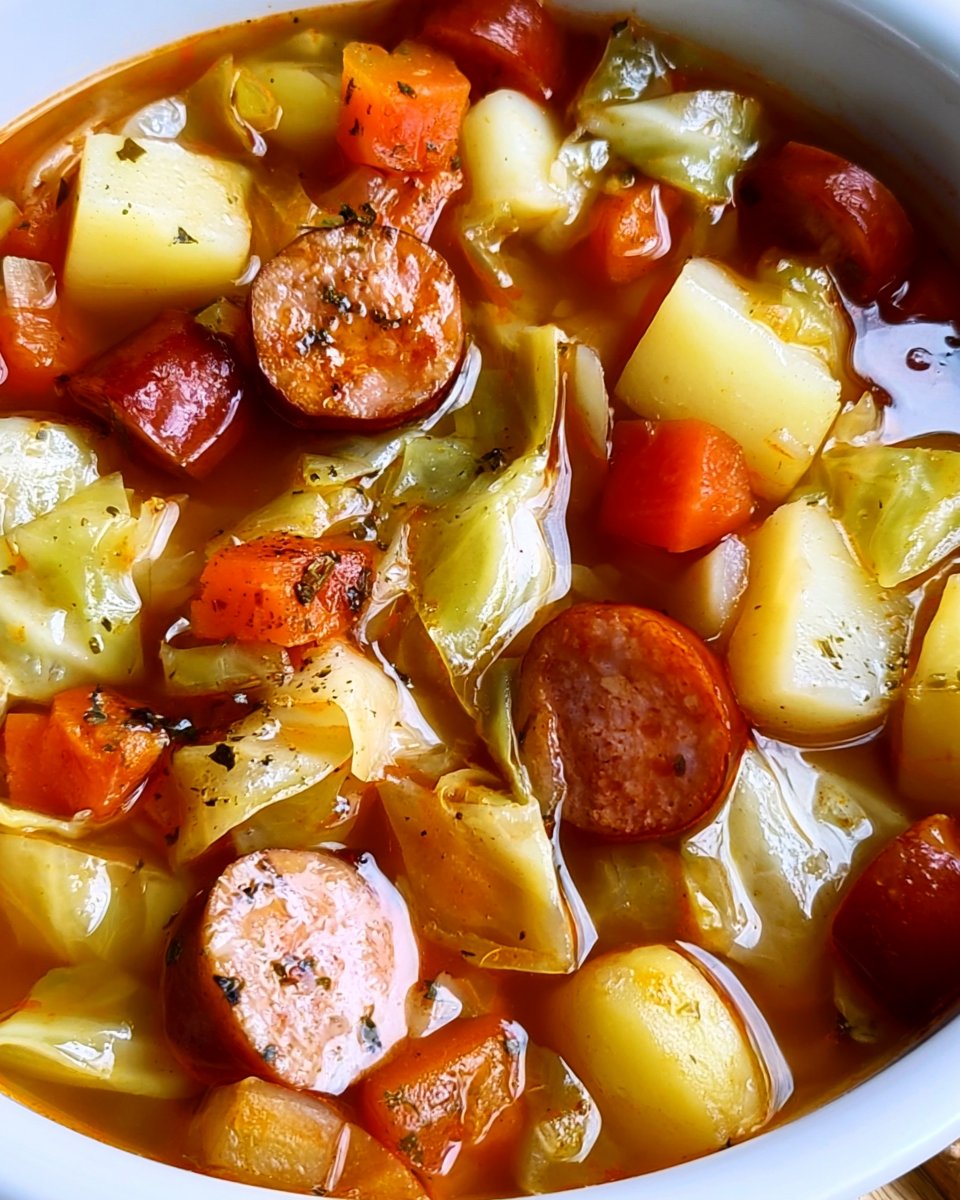 Cabbage Sausage and Potato Soup Recipe