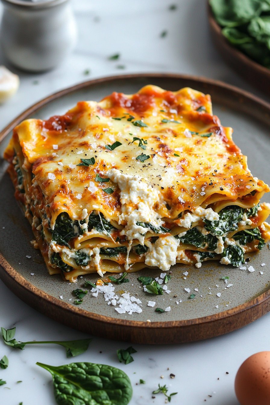 Vegetarian Lasagna with Spinach & Ricotta