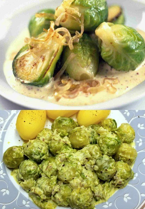 Rosenkohl in einer cremigen Senfsauce