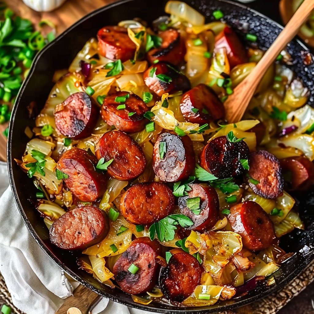 Sautéed Cabbage & Kielbasa Skillet