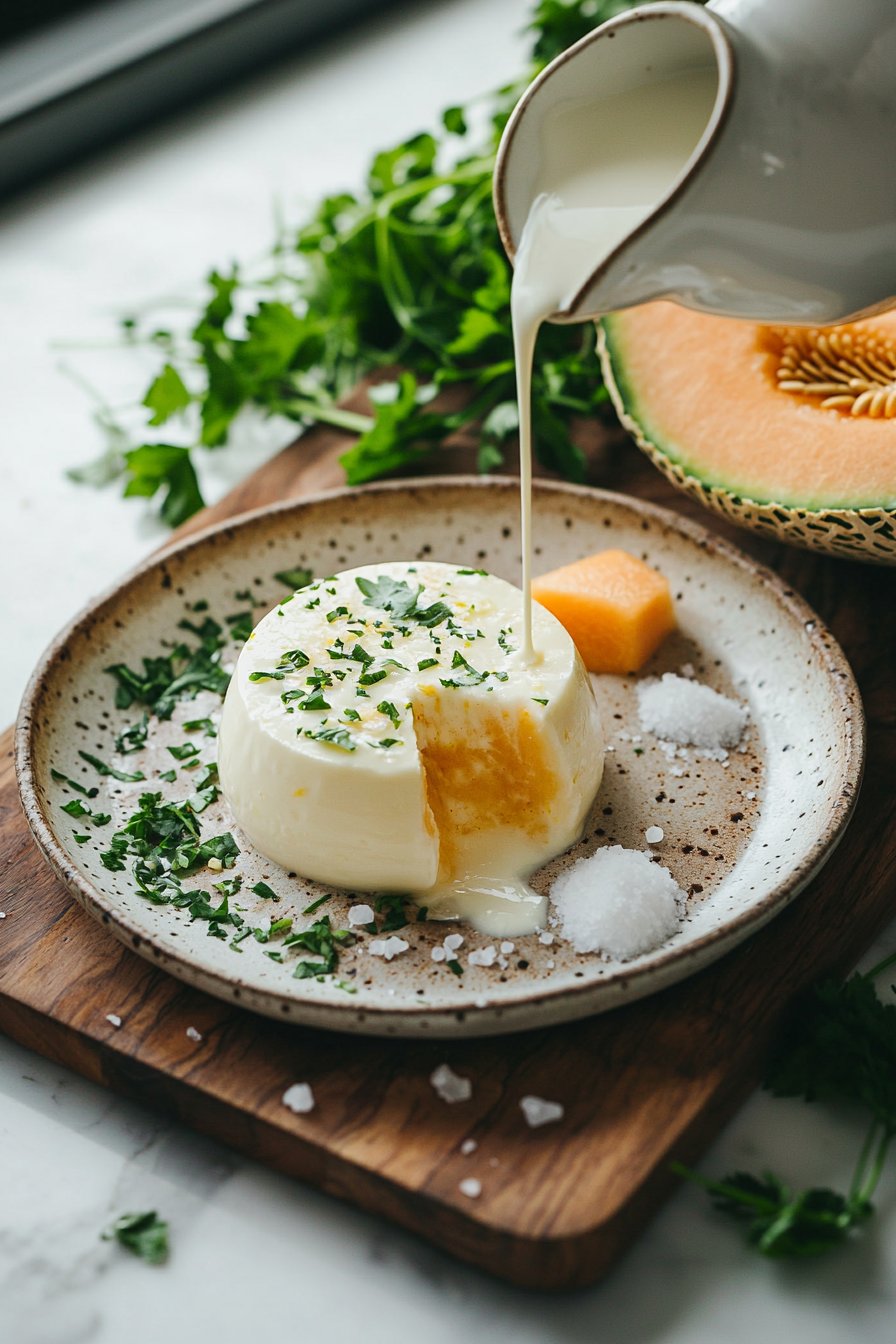 Chilled Cantaloupe Panna Cotta