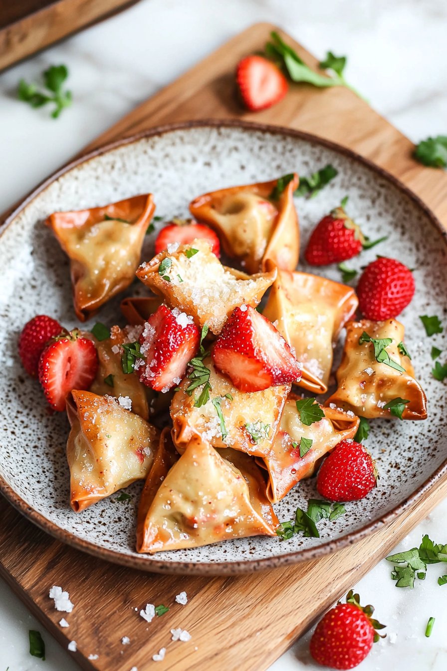 Air Fryer Strawberry Cheesecake Wontons