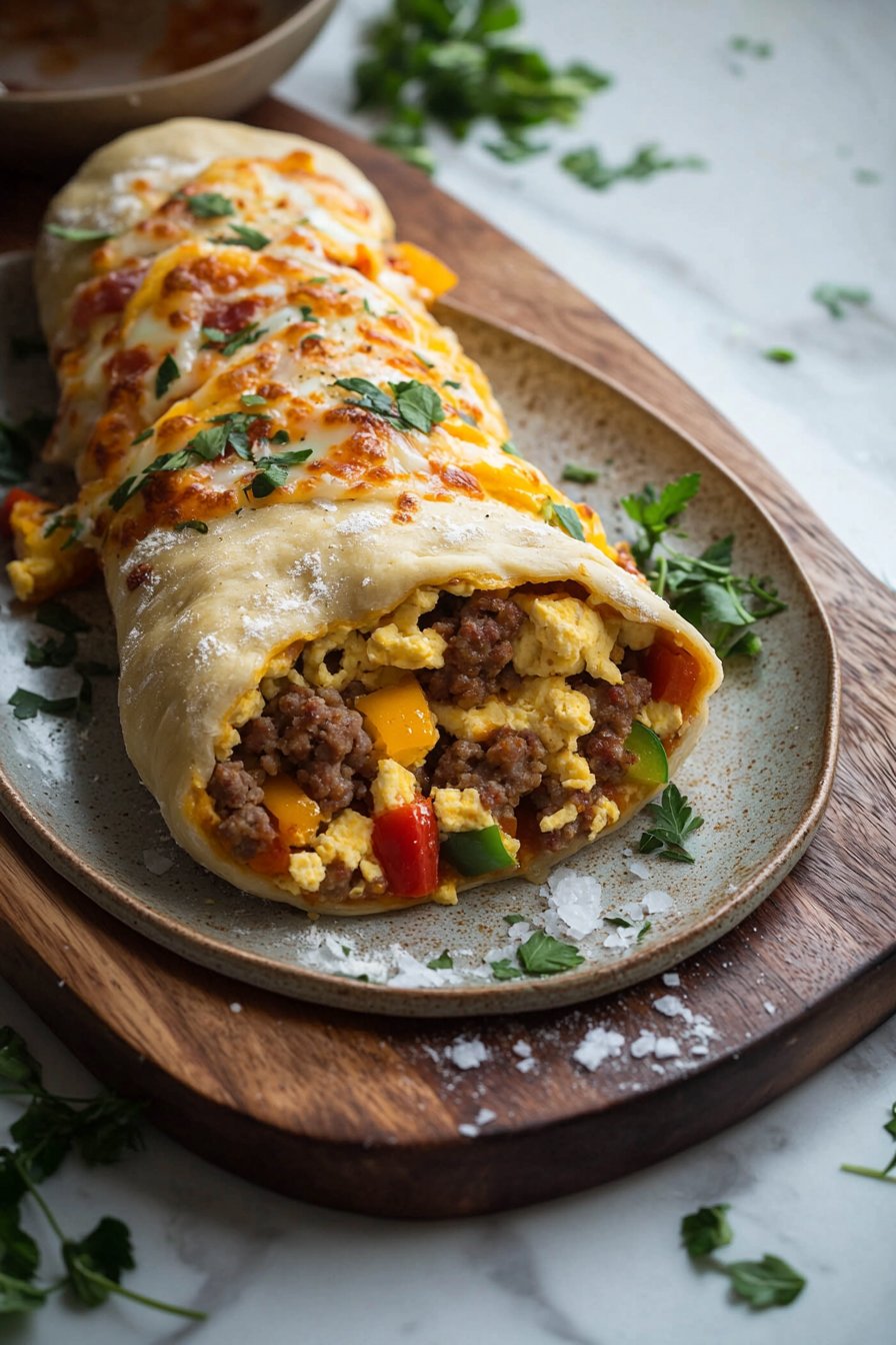 Einfacher Frühstücks-Stromboli