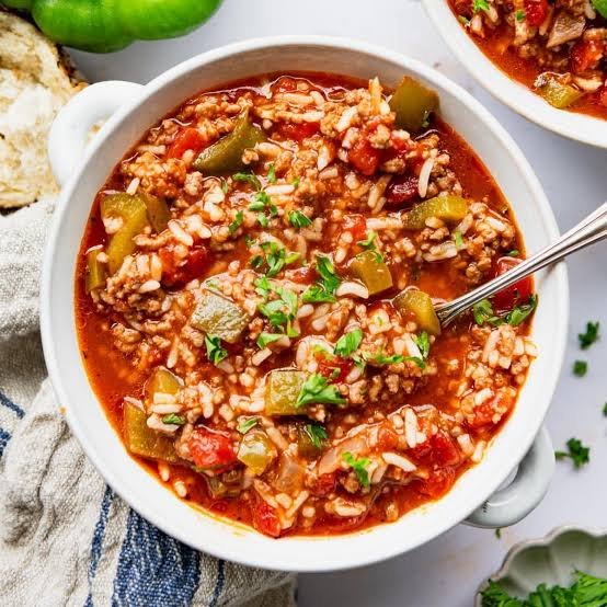 High Protein Stuffed Pepper Soup