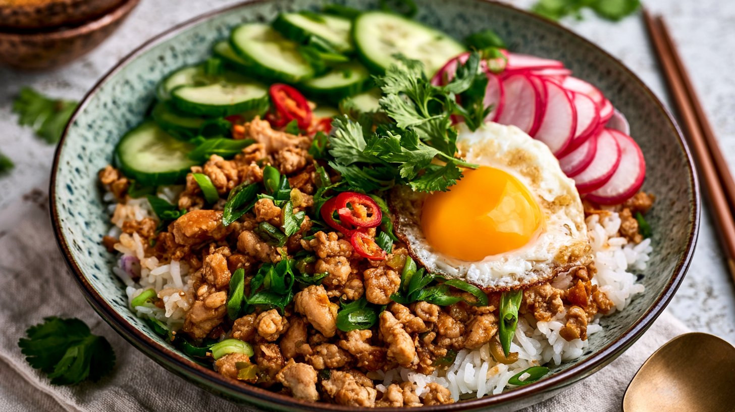 Ground Chicken Rice Bowl