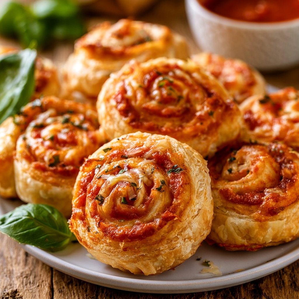 Mini-Pizza-Schnecken mit Blätterteig