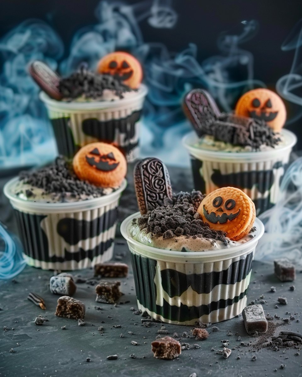 Graveyard Pudding Cookie Cups