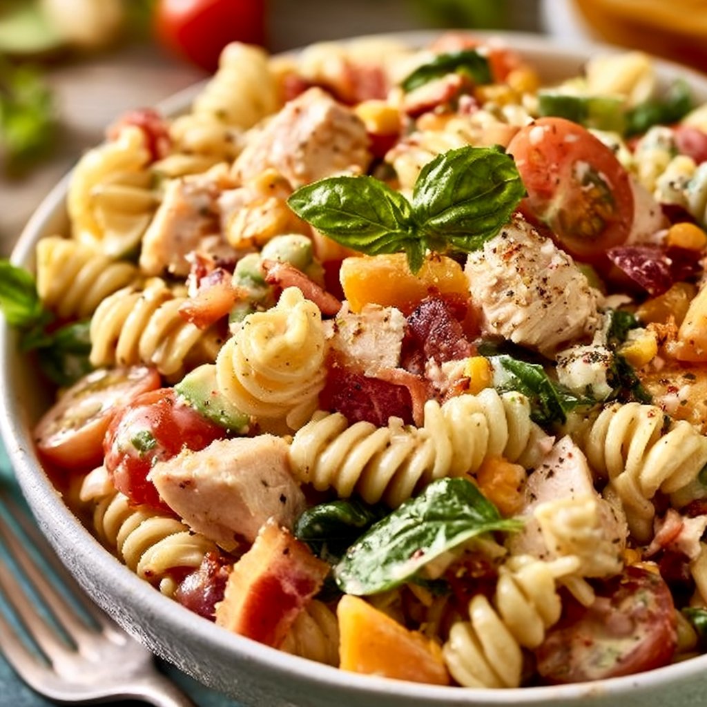 Pasta Salad with Chicken and Bacon