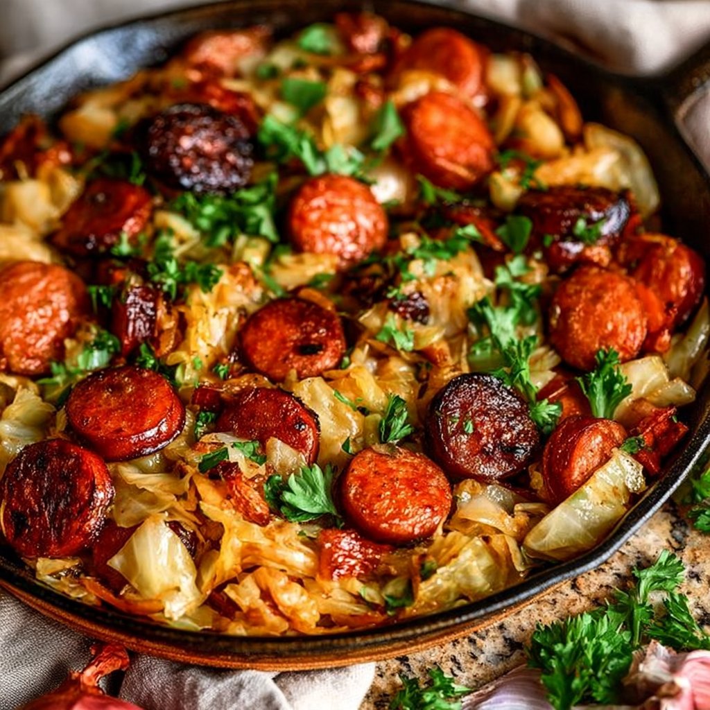Sautéed Cabbage & Kielbasa Skillet