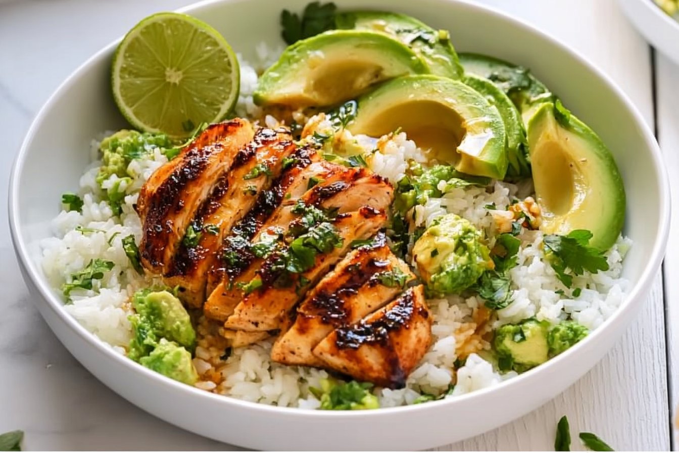 Chicken with Honey Lime Avocado Rice 2 Honey Lime Chicken with Avocado Rice