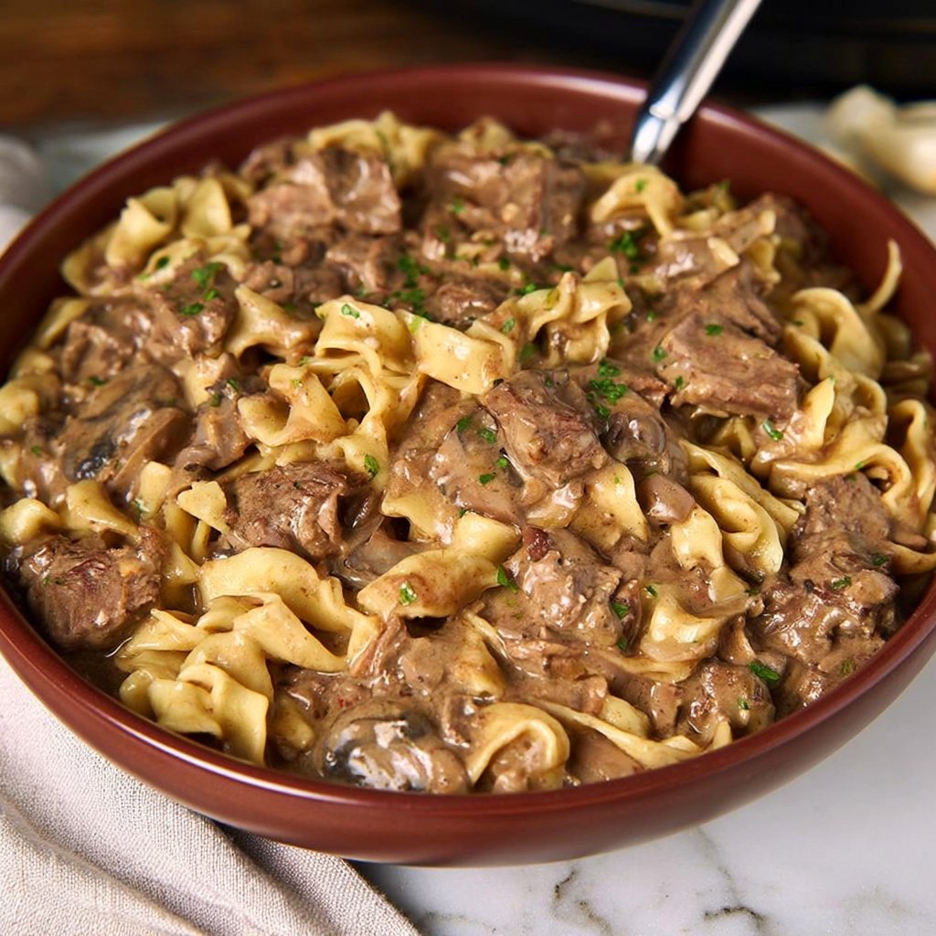 Slow Cooker Beef Stroganoff