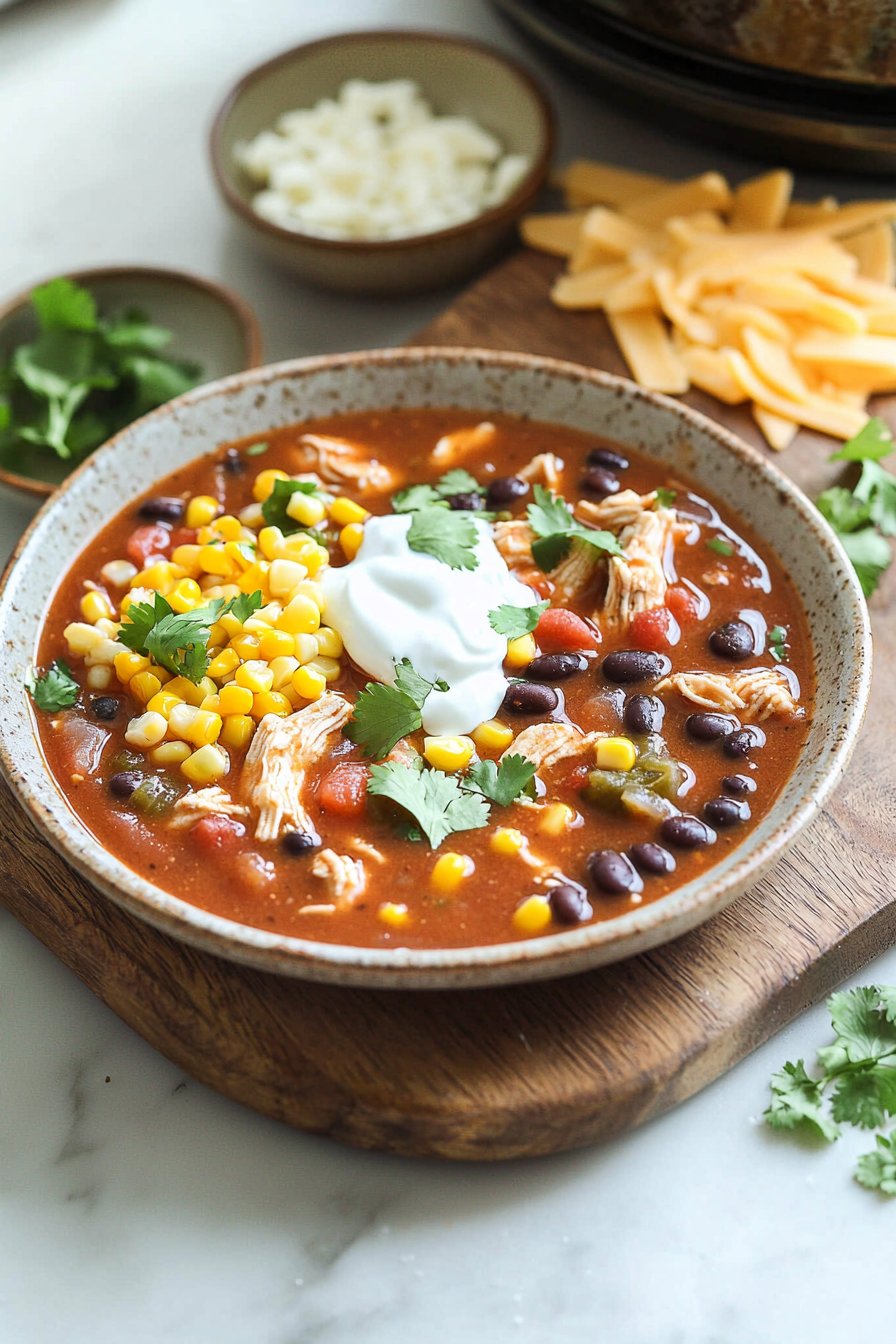 Slow Cooker Chicken Enchilada Soup