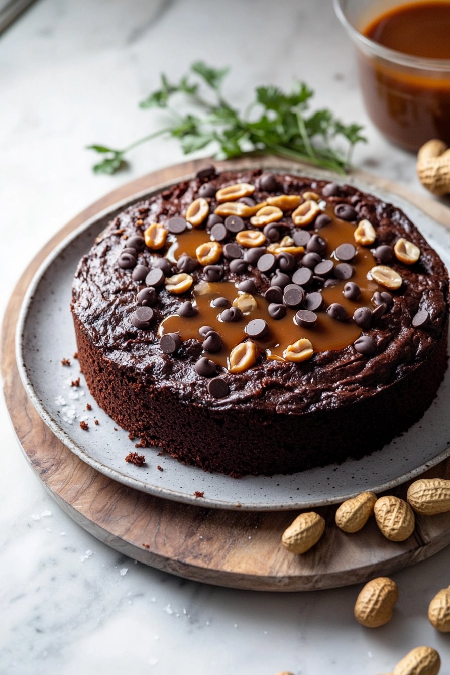 Chocolate Caramel Peanut Cake