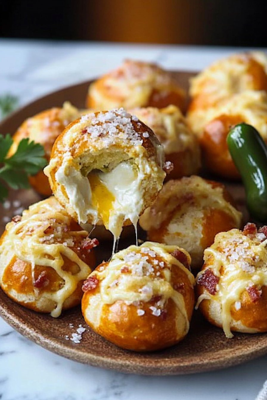Jalapeno Popper Cheesy Pretzel Bombs