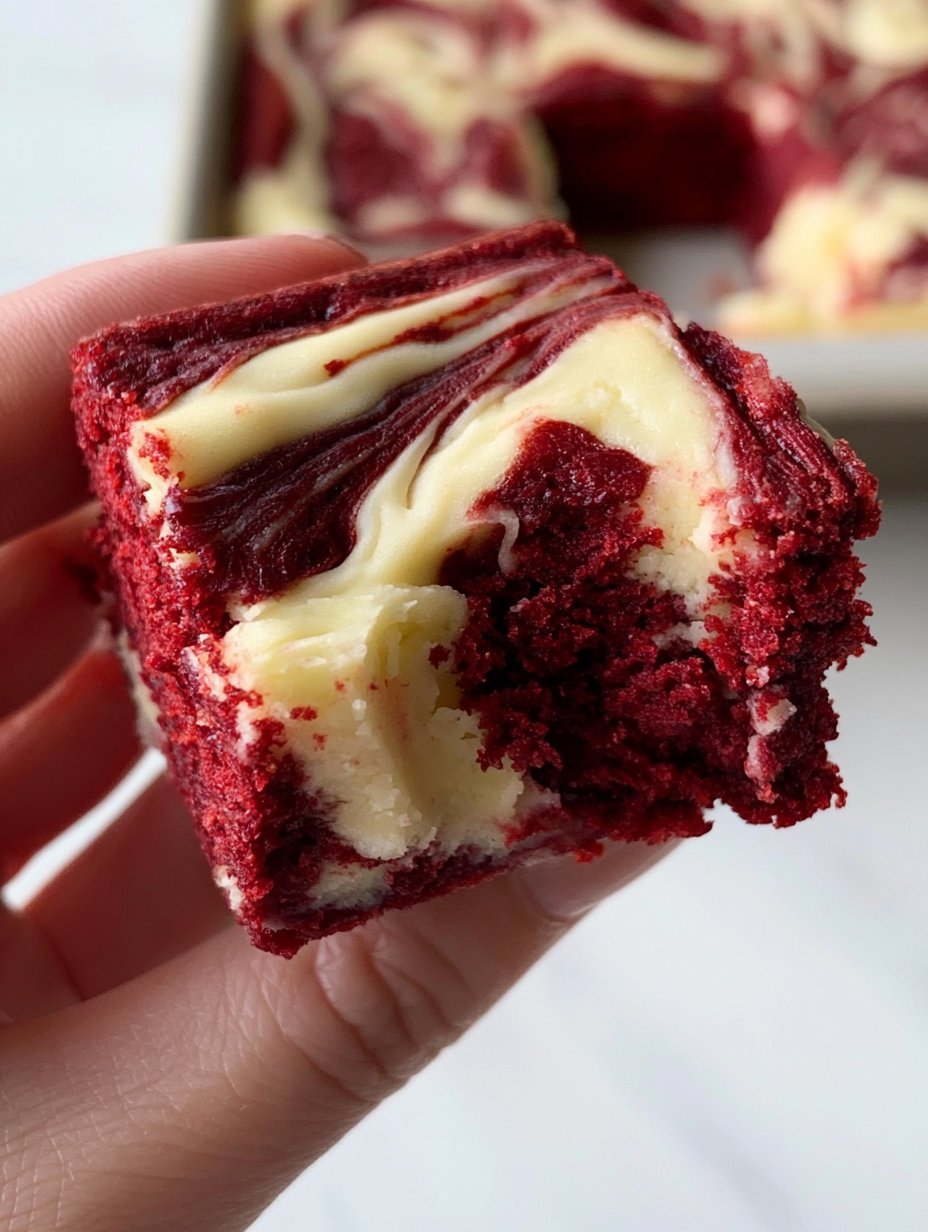 Brownies de Queso Crema de Terciopelo Rojo