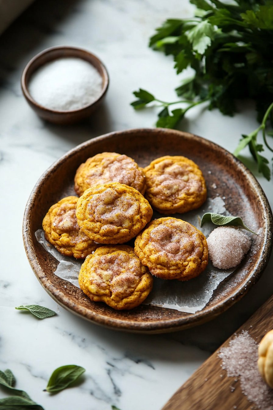 Chewy Pumpkin Snickerdoodle Cookies