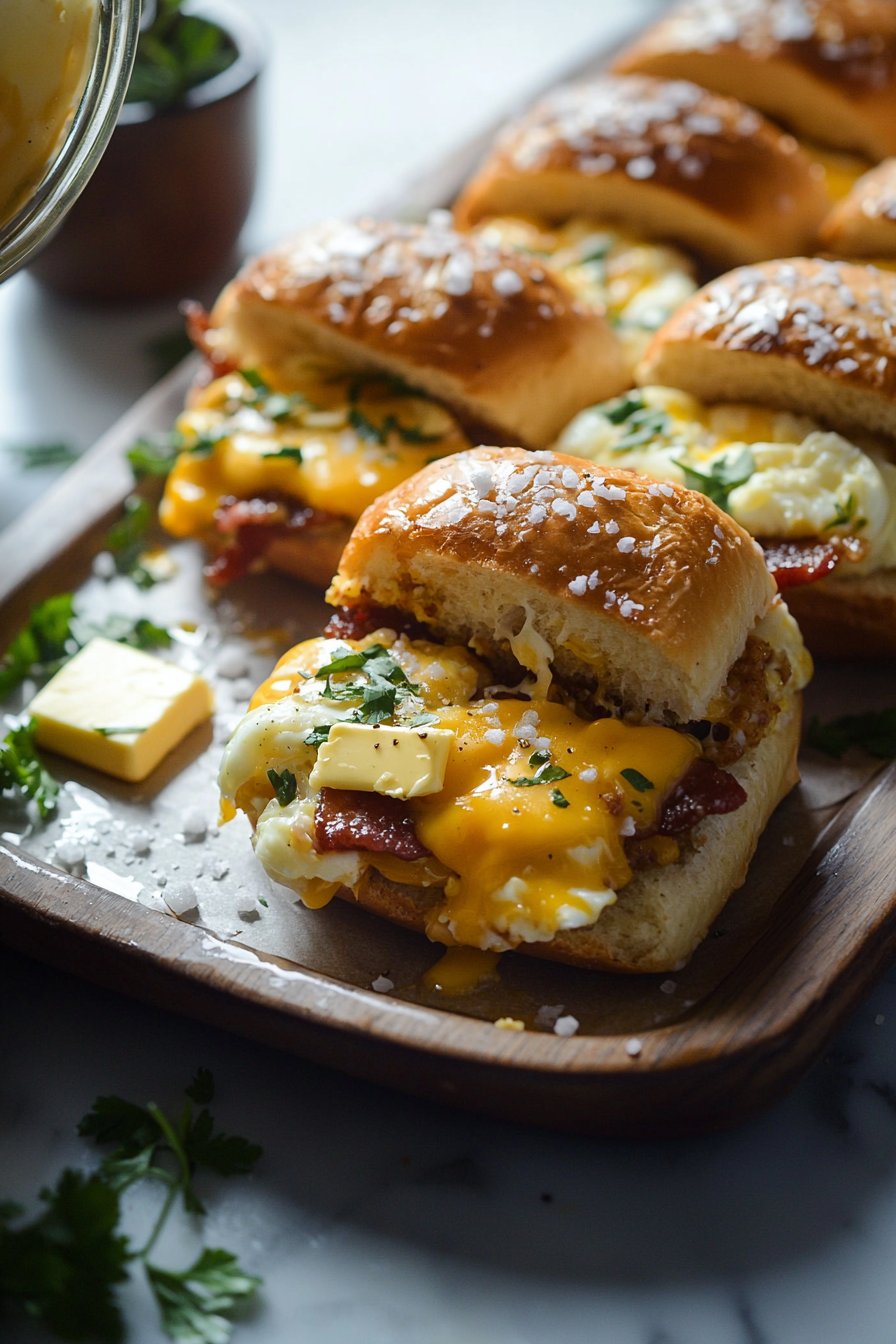 Tasty Hawaiian Roll Breakfast Sandwiches
