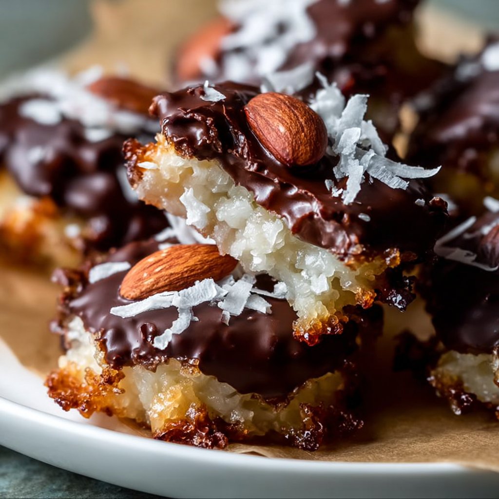 Homemade Almond Joys with Dark Chocolate