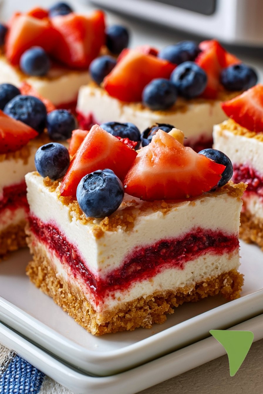 No-Bake Flag Cheesecake Bars