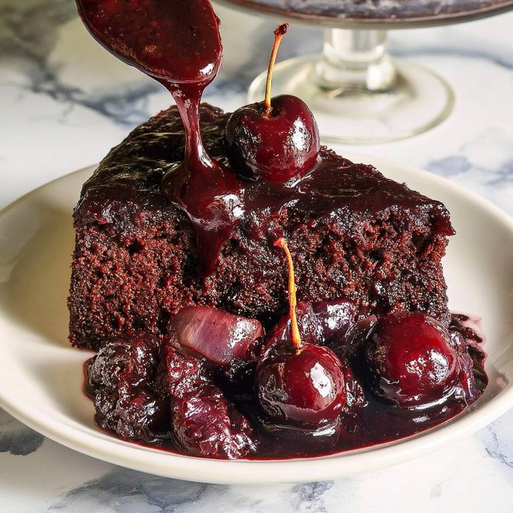 Chocolate Cherry Upside Down Cake