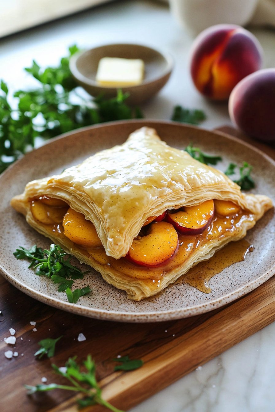 Fresh Peaches Upside-Down Puff Pastry