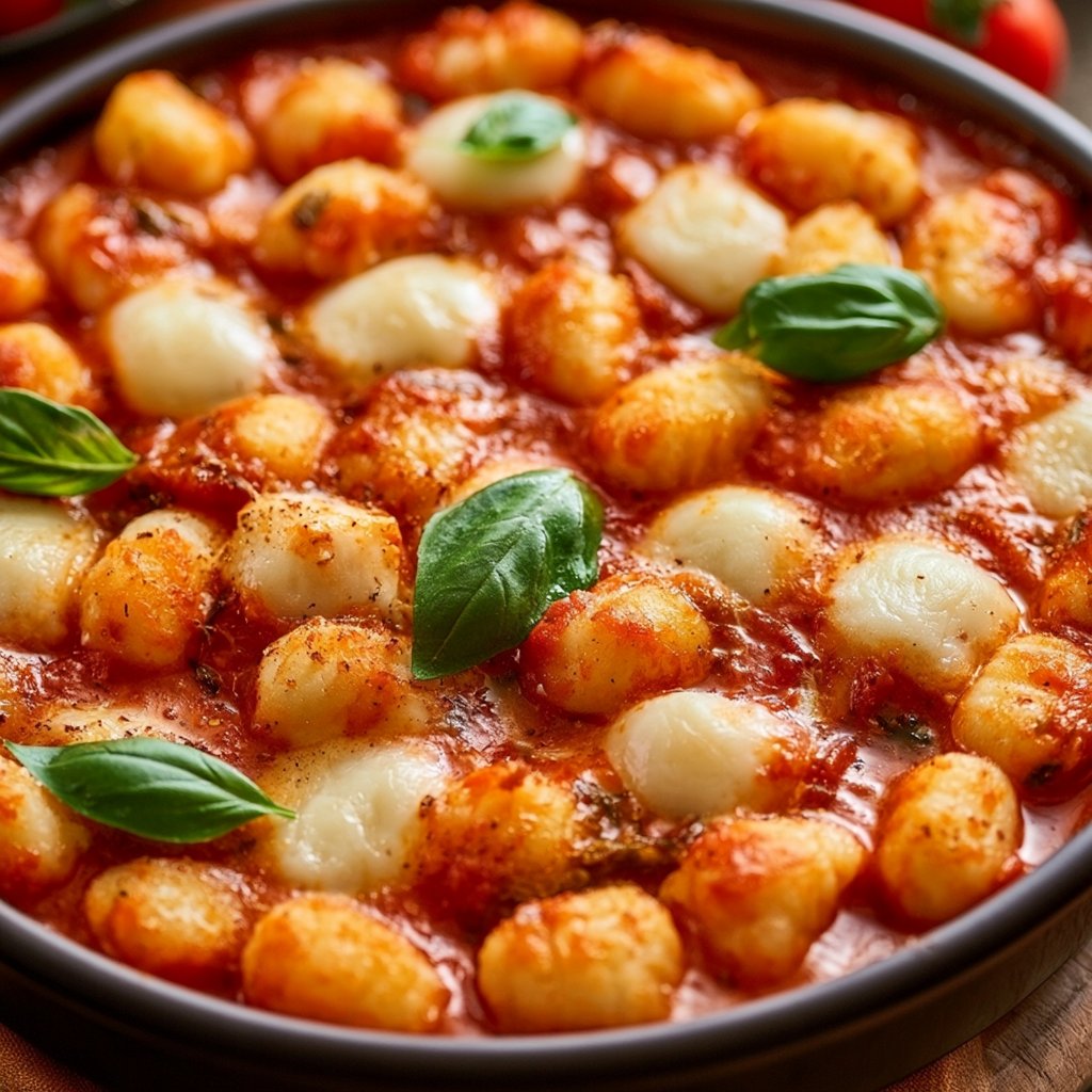 Gnocchi Auflauf mit Tomatensauce und Mozzarella