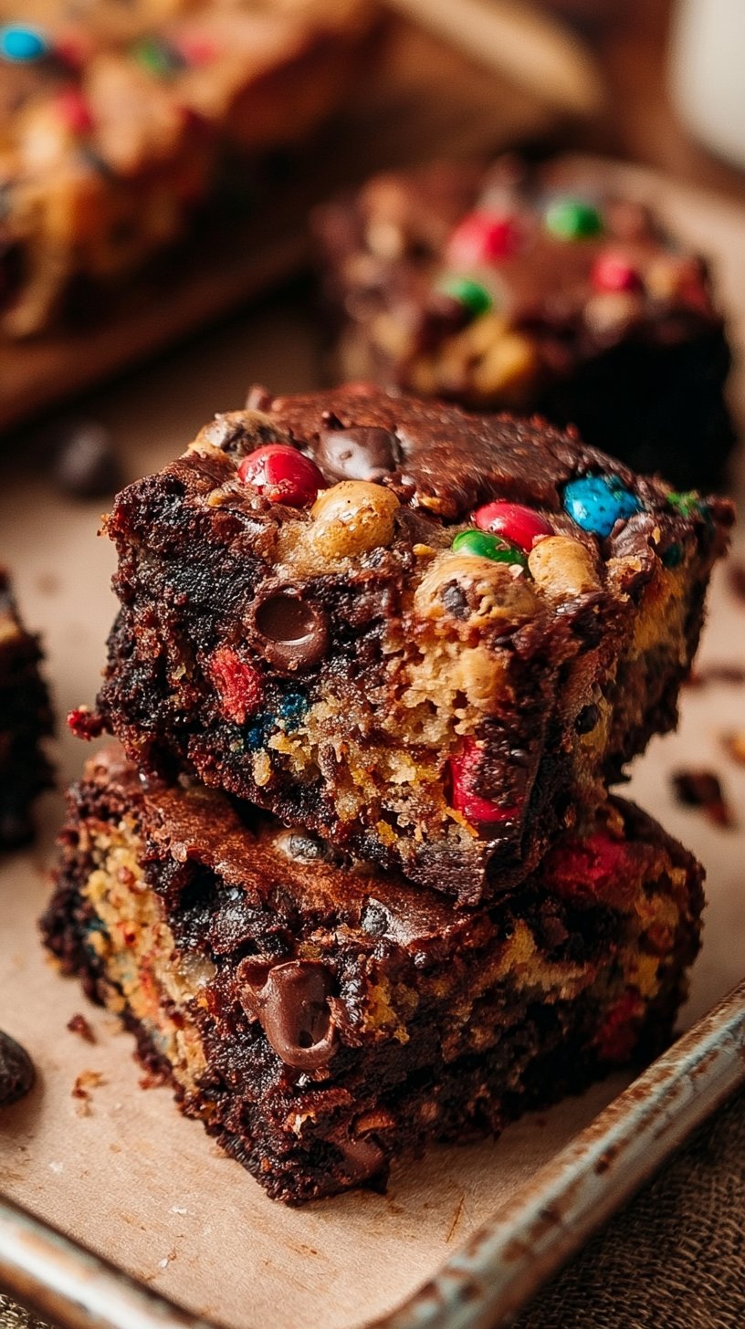 Monster Cookie Fudgy Brownies