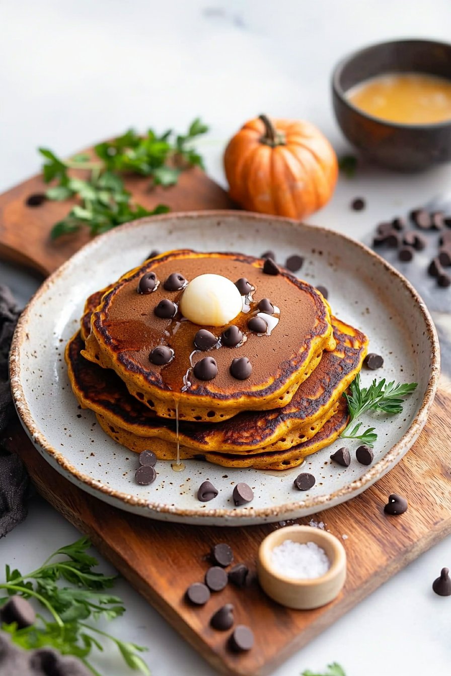 Pumpkin Chocolate Chip Pancakes