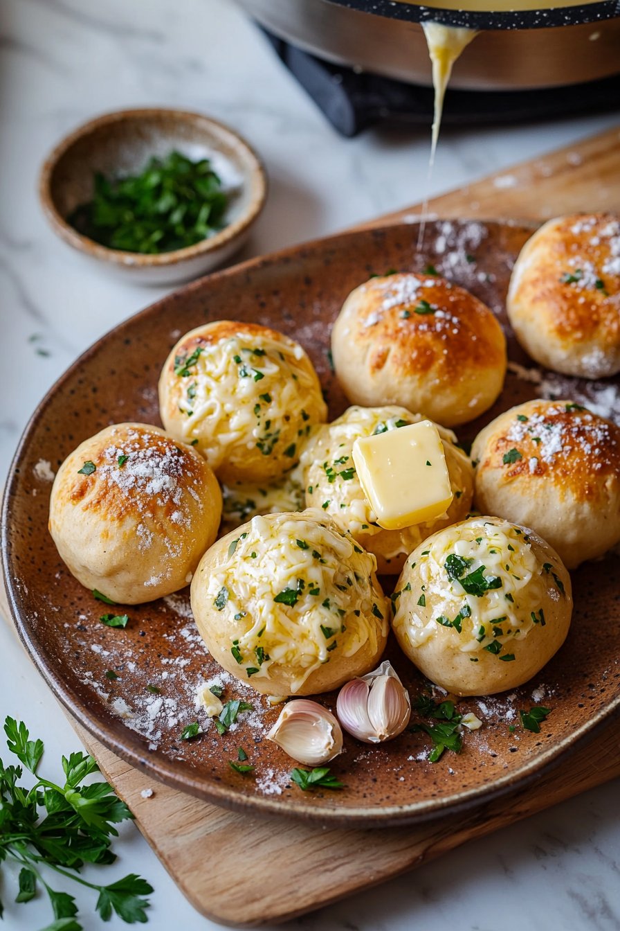 Knoblauch-Butter-Käse-Bomben