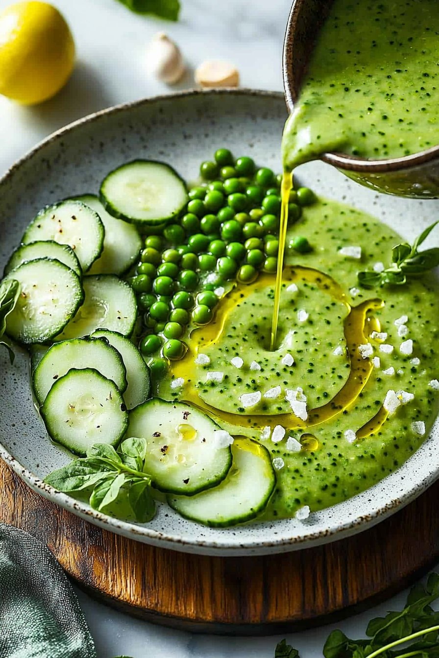 Gr&uuml;ne Gazpacho mit Erbsen
