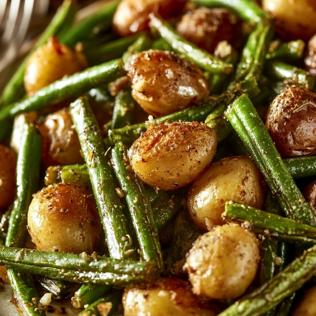 Oven Roasted Green Beans and Potatoes