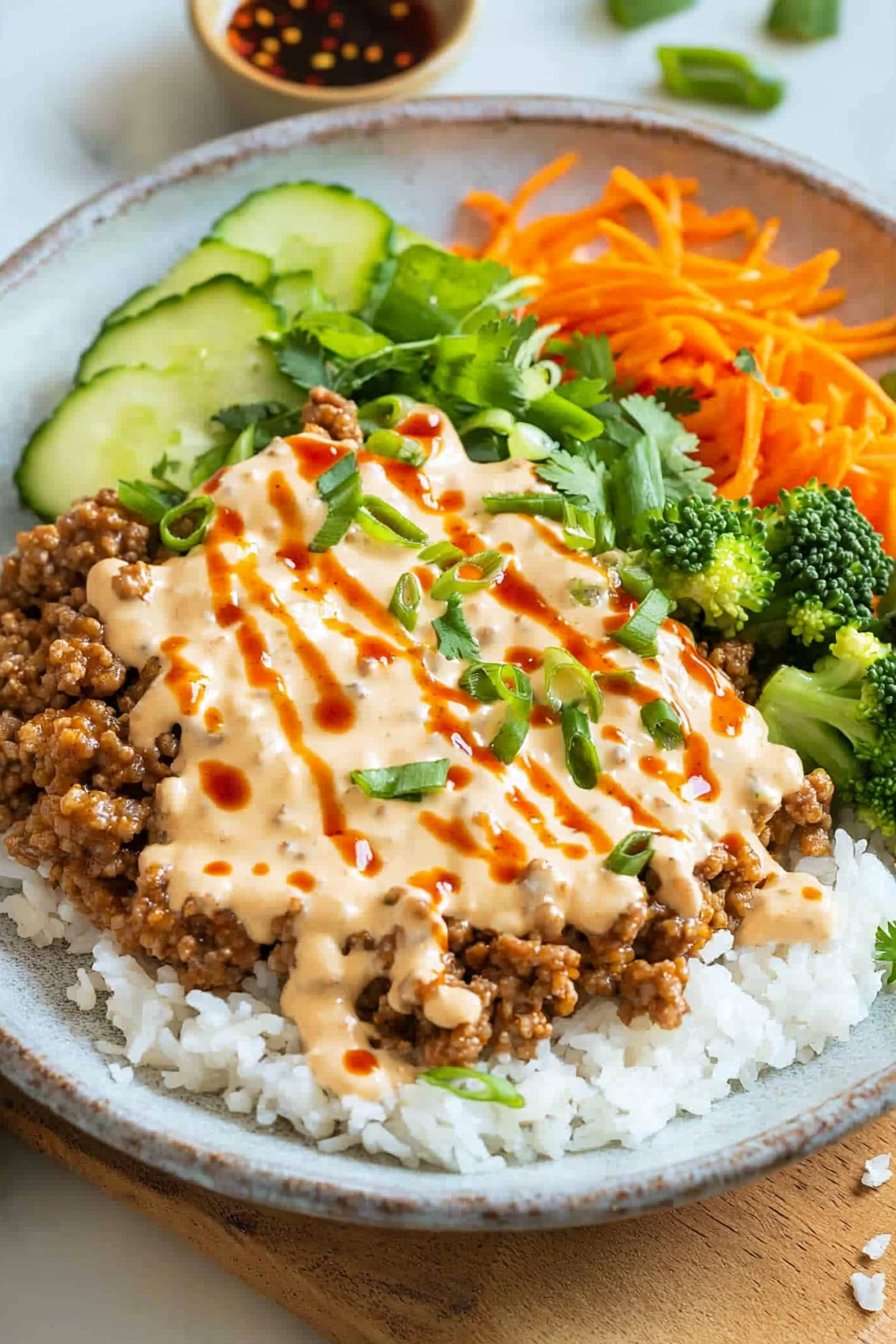 Bang Bang Ground Turkey Rice Bowls